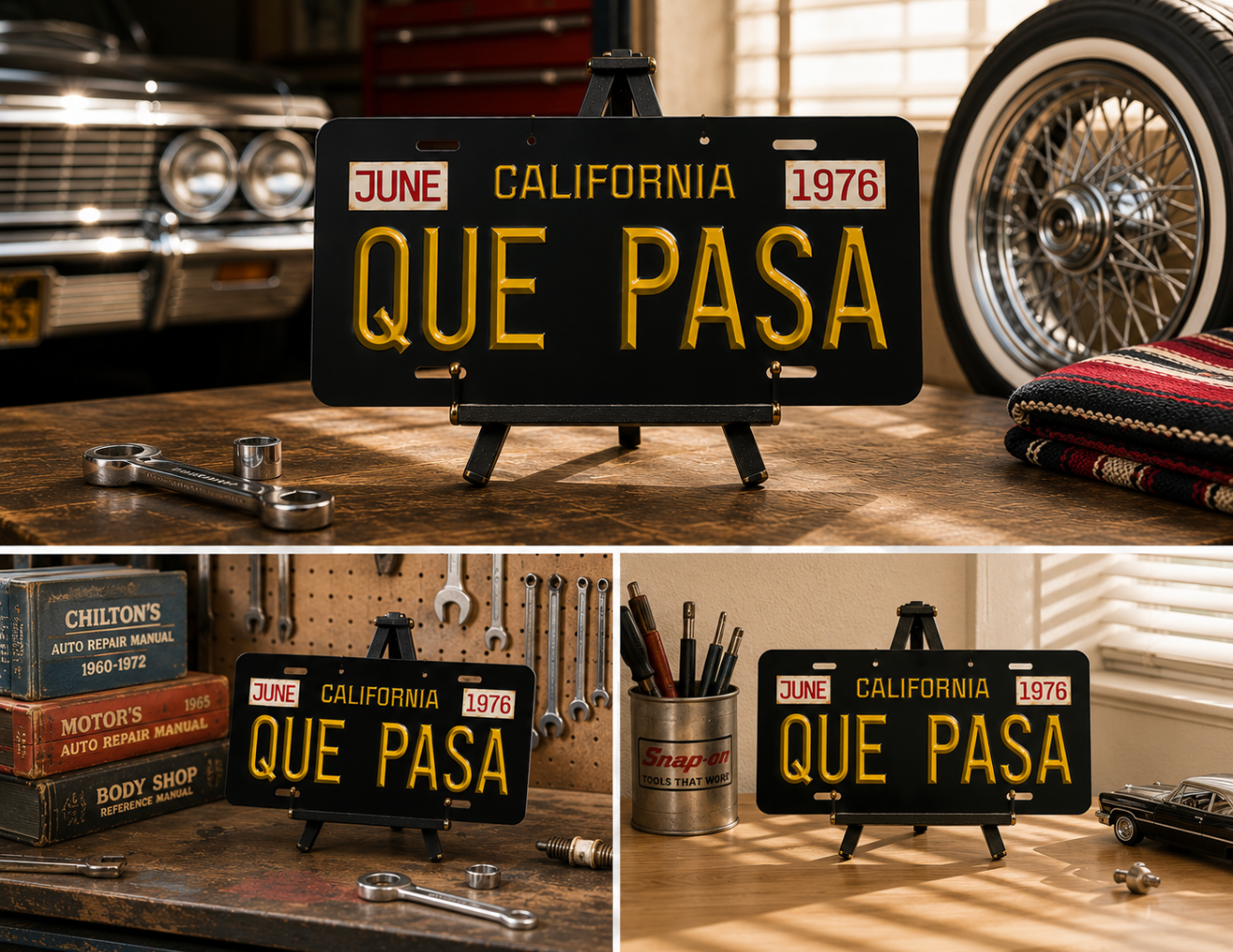 “QUE PASA” California Vintage License Plate